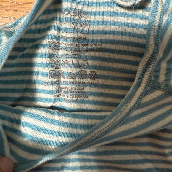 IBEX Woolies 150 Base Layer SZ S Striped Blue White Merino Wool - Picture 4 of 6